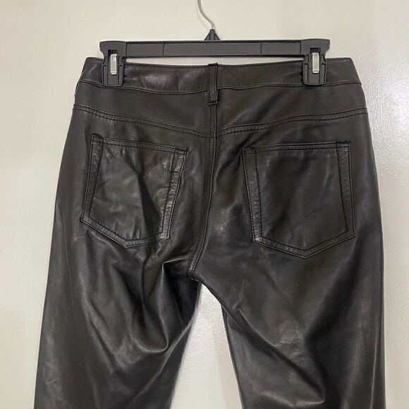 ELIE TAHARI black soft leather straight leg pants size US 2 - Picture 4 of 8